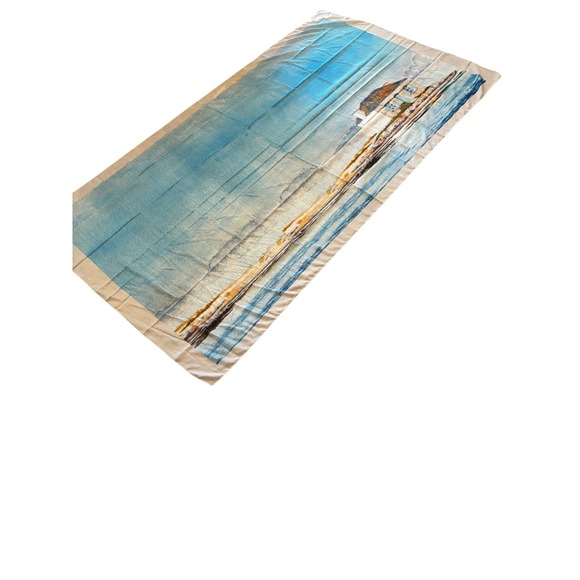 Doué by MFPA Accessories - Doue by MFPA Coastal Landscape Scarf Watercolor Beach House Sarong 75x41